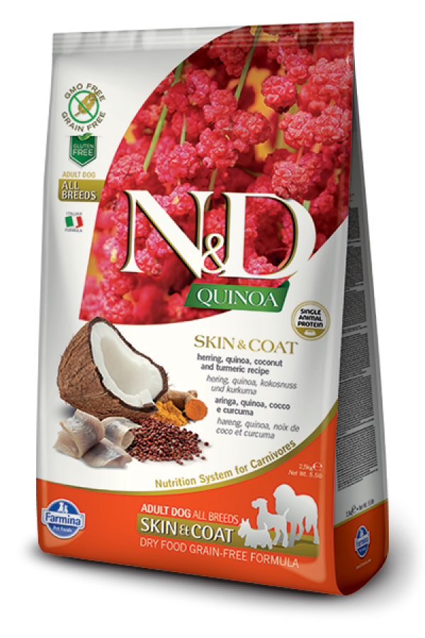 N&D Suva hrana Quinoa Skin&Coat Herring, Coconut-Curcuma 7 kg