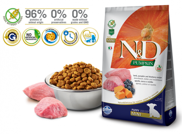 N&D Suva hrana Pumpkin Puppy Mini Lamb&Blueberry 2,5 kg